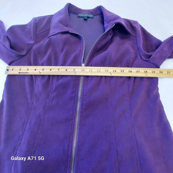 Harve Benard Woman Large Purple Front Zip Blazer - Picture 5 of 6